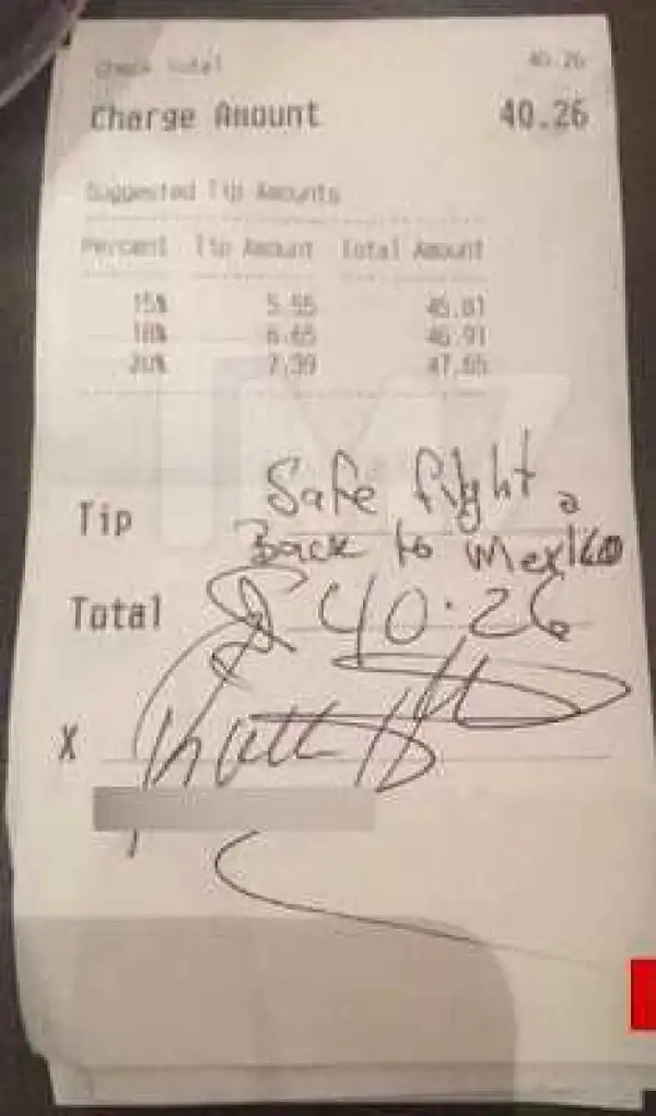 "Safe flight back to Mexico" - Racist couple tell elderly Hispanic waitress in New York
